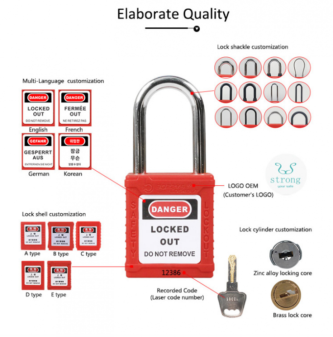 Padlock безопасности Osha сережки металла 38mm с ключом отличается и пользуется ключом различное
